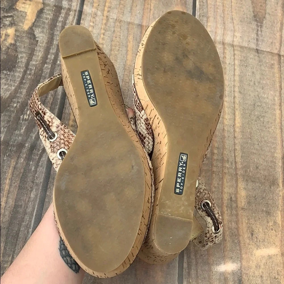 SPERRY snake skin print wedges size 9.5 - Picture 6 of 7